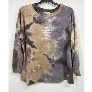 French Pastry Womens Tie Dye This is a Positive Message Shirt Top NEW 3XL